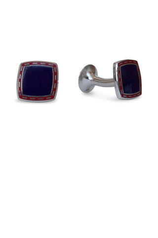 Codis Maya Diamond Stitch Cufflink Navy/Red