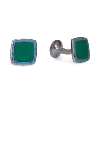 Codis Maya Diamond Stitch Cufflink Mide Green/Ligh Blue
