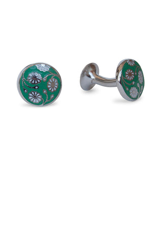 Codis Maya Daisy Cufflink Mid Green/White