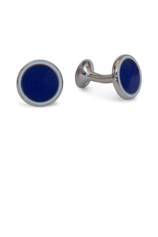 Codis Maya Flat Spot Cufflink Mid Blue/White