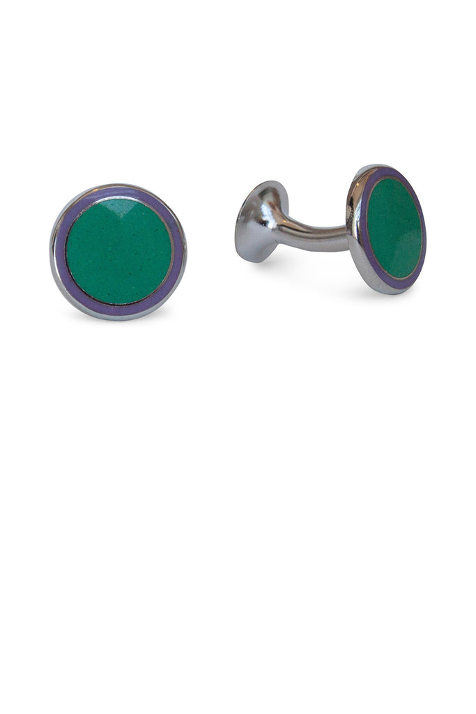 Codis Maya Flat Spot Cufflink Mid Green/Lilac