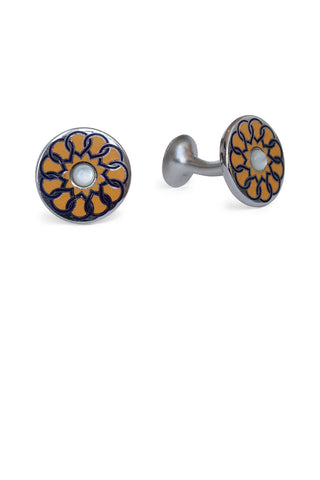 Codis Maya Pinwheel Cufflink Yellow/Navy