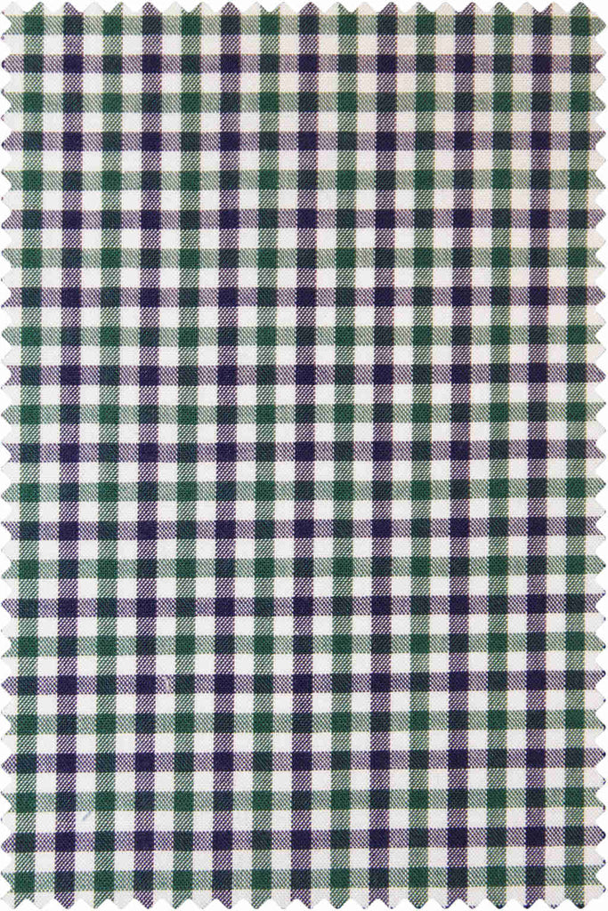 Poplin Check Green Blue