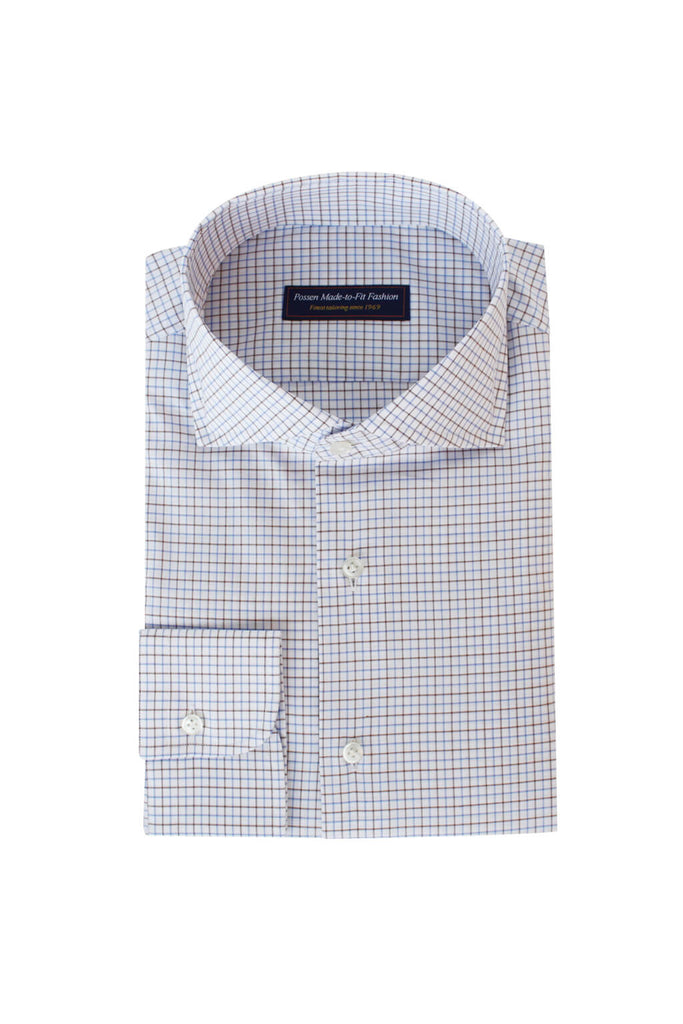 Poplin Check Brown-Blue