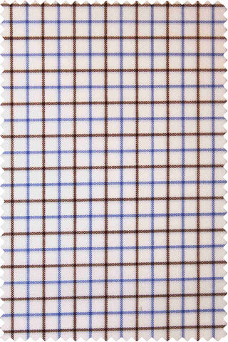Poplin Check Brown-Blue