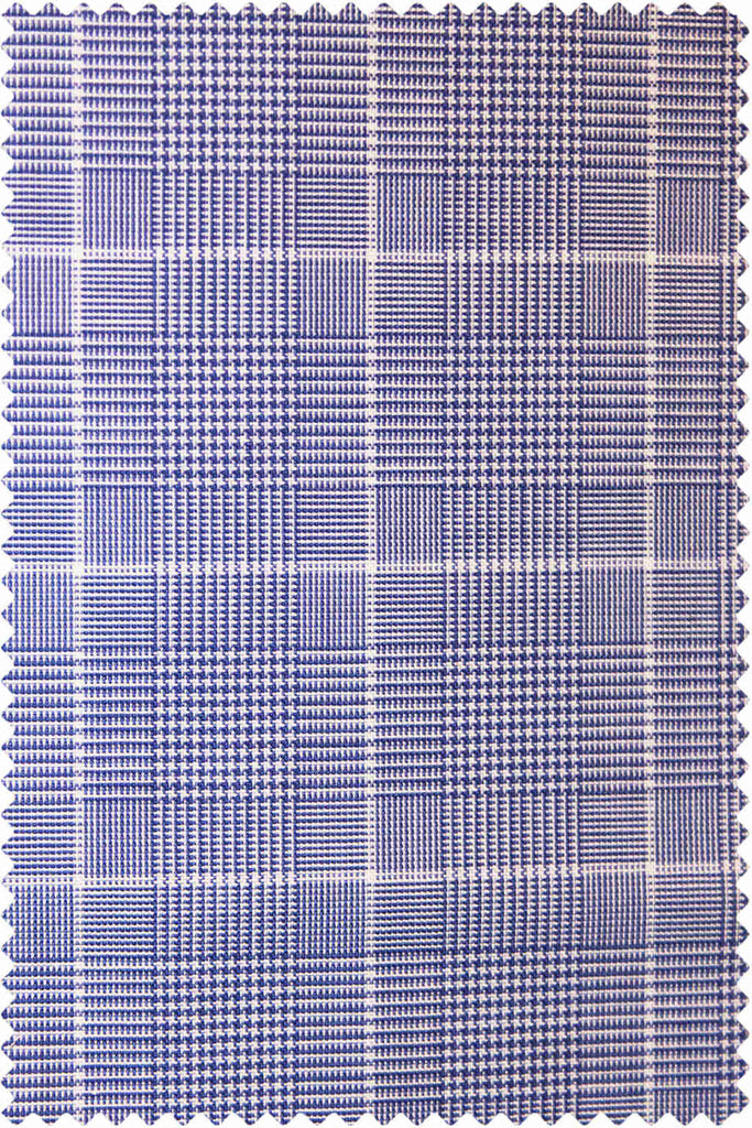 Poplin Glencheck Mid-Blue