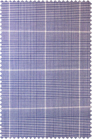 Poplin Glencheck Mid-Blue