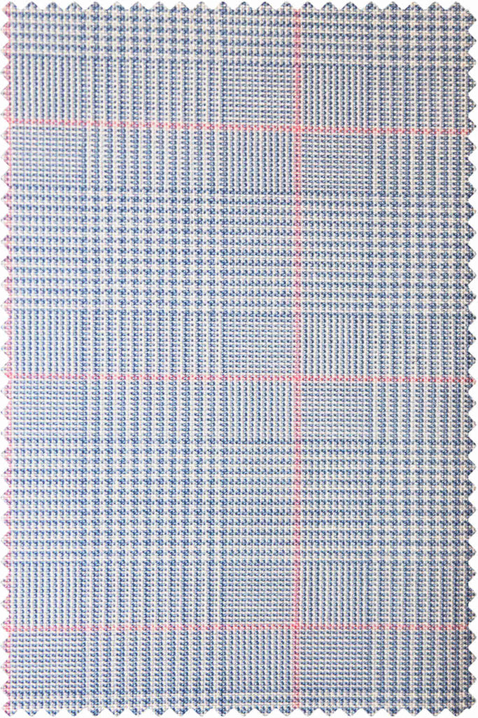 Poplin Glencheck Light Blue-Light Pink