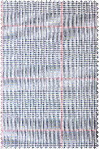 Poplin Glencheck Light Blue-Light Pink