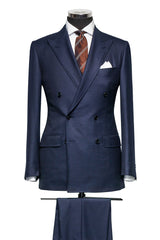 Midnight Blue Herringbone