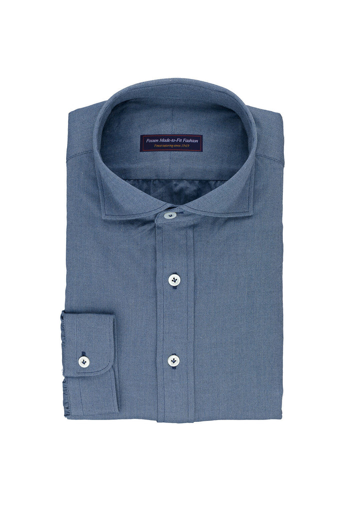 Twill Mid Blue Melange Slightly Brushed