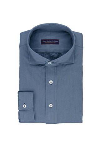 Twill Mid Blue Melange Slightly Brushed