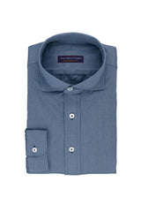 Twill Mid Blue Melange Slightly Brushed