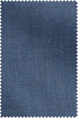 Fine Herringbone Mid Blue Melange