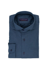 Fine Twill Mid Blue Melange