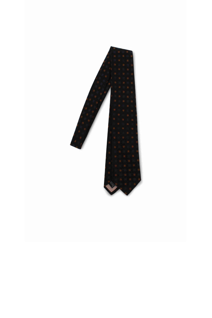 Tie Canepa Possen Collection Dark Blue Pattern