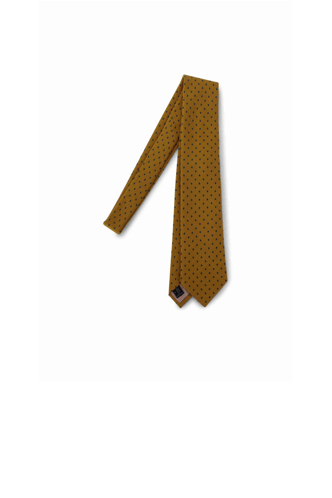 Tie Canepa Possen Collection Burnt Yellow Pattern
