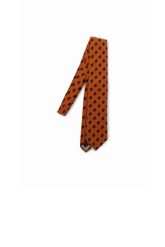 Tie Canepa Possen Collection Bright Orange Pattern