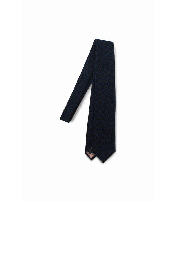 Tie Canepa Possen Collection Dark Blue Pattern