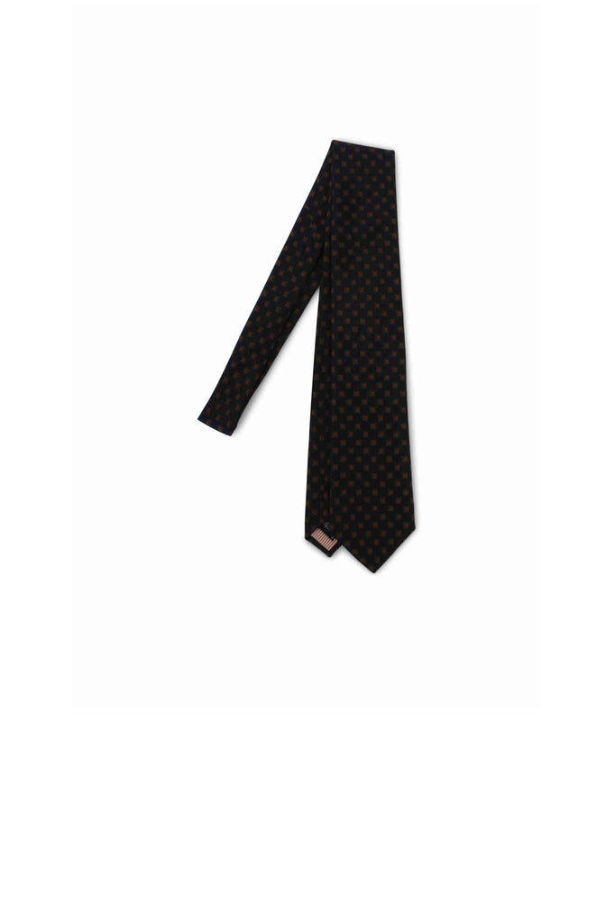 Tie Canepa Possen Collection Dark Blue Pattern