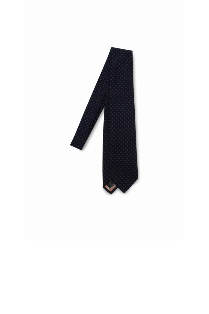 Tie Canepa Possen Collection Dark Blue Pattern