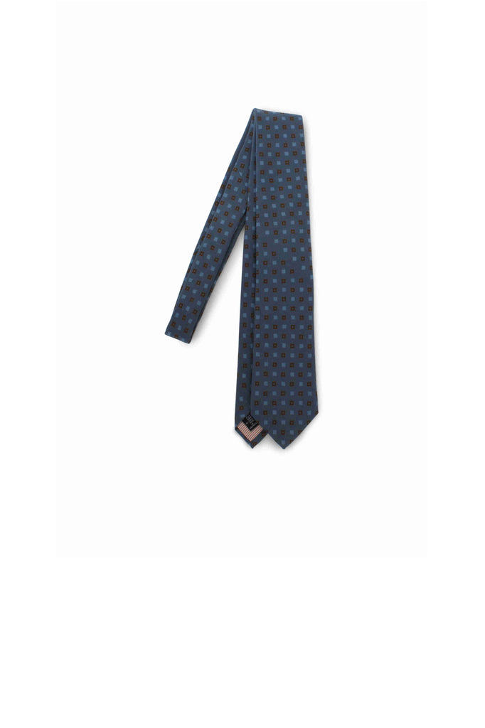 Tie Canepa Possen Collection Mid Blue Pattern