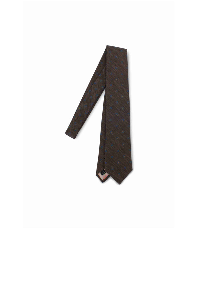 Tie Canepa Possen Collection Mid Brown Pattern