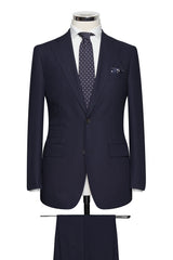 Traveller High Twisted Navy Blue Sharkskin