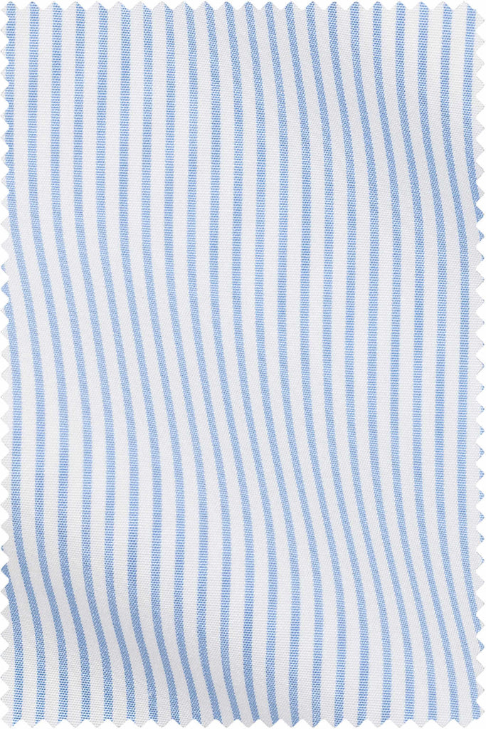 Thomas Mason Bespoke - Poplin Stripe Light Blue
