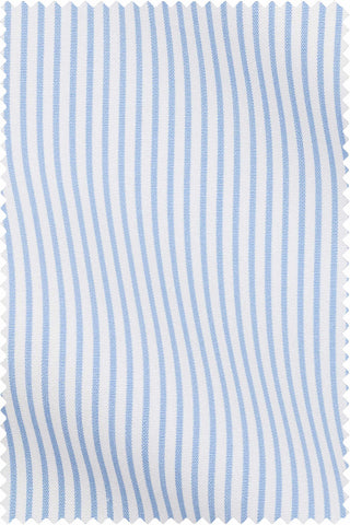 Thomas Mason Bespoke - Poplin Stripe Light Blue