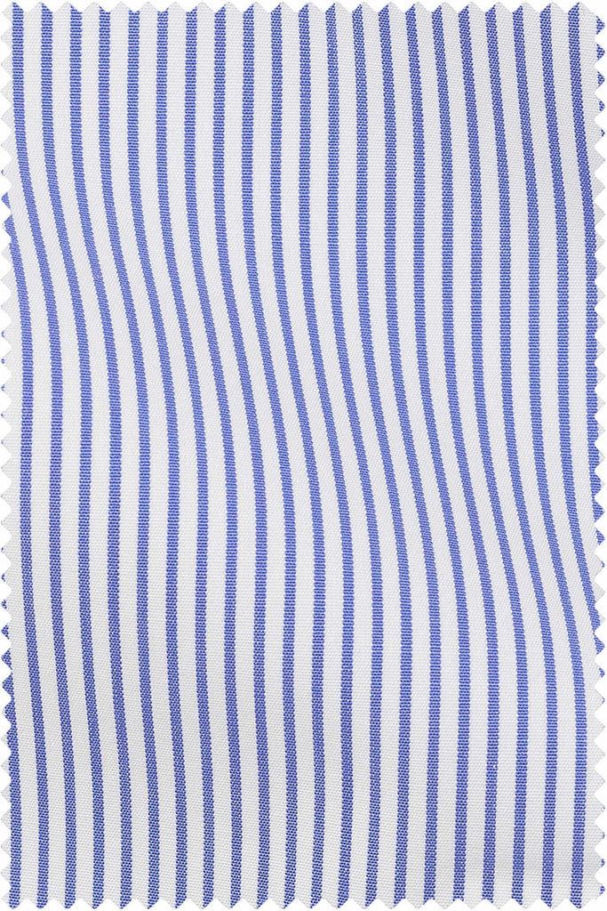 Thomas Mason Bespoke - Poplin Stripe Mid Blue
