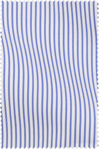 Thomas Mason Bespoke - Poplin Stripe Mid Blue
