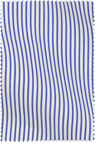 Thomas Mason Bespoke - Poplin Stripe Dark Blue