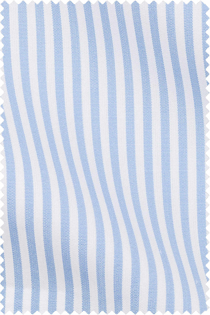 Thomas Mason Bespoke - Poplin Bengal Stripe Light Blue