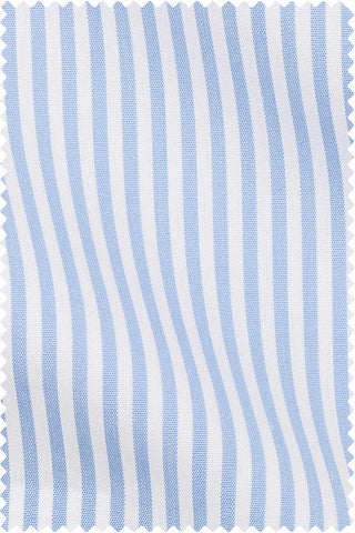 Thomas Mason Bespoke - Poplin Bengal Stripe Light Blue