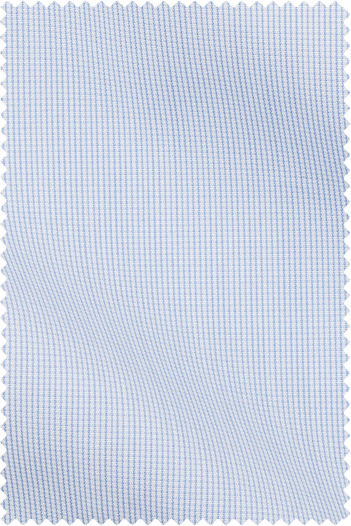 Thomas Mason Bespoke - Poplin Check Light Blue