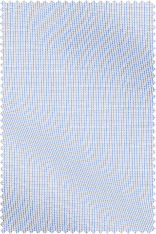 Thomas Mason Bespoke - Poplin Check Light Blue