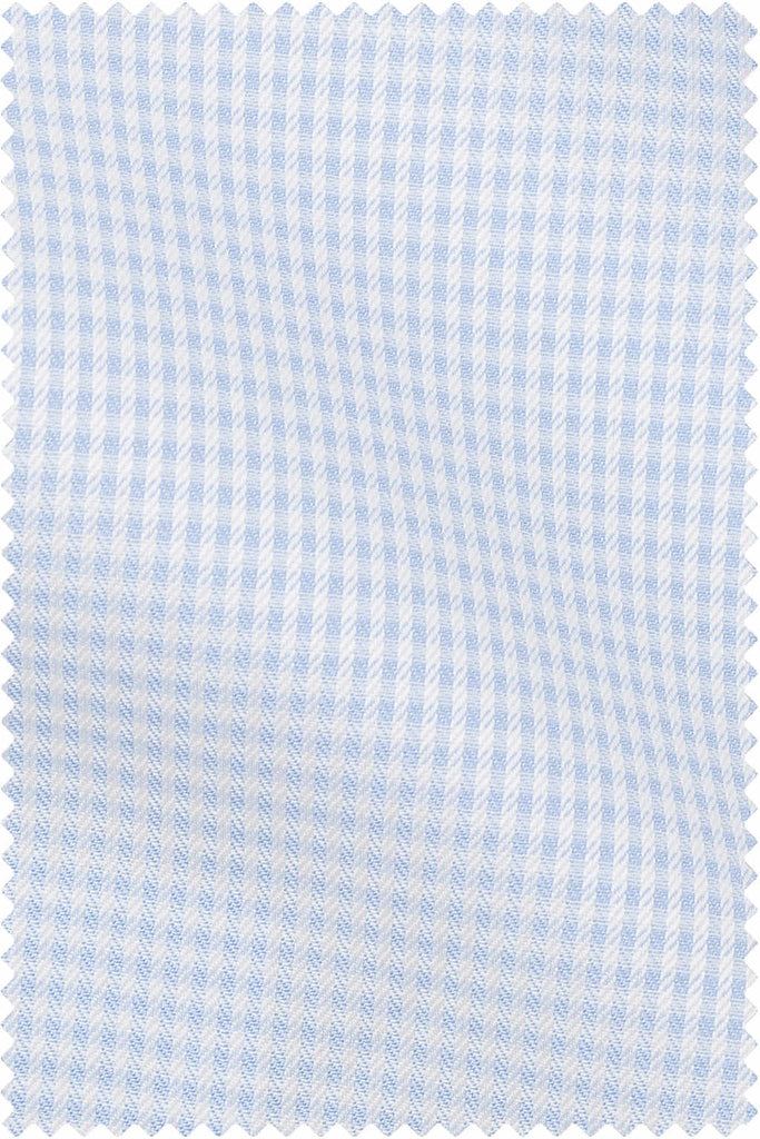 Thomas Mason Bespoke - Dobby Check Light Blue