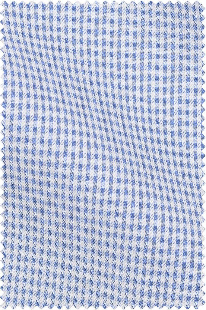 Thomas Mason Bespoke - Dobby Check Mid Blue