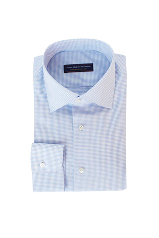 Thomas Mason Bespoke - Poplin Gingham Light Blue