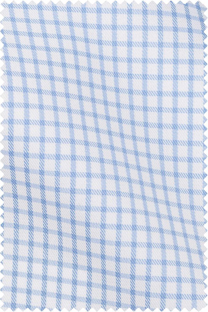 Thomas Mason Bespoke - Twill Check Light Blue