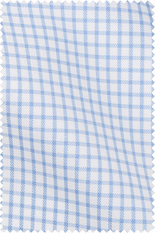 Thomas Mason Bespoke - Twill Check Light Blue
