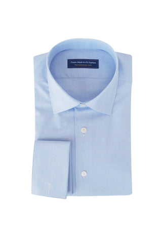 Thomas Mason Bespoke - Poplin Glencheck Light Blue