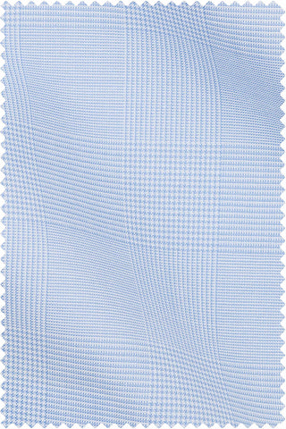 Thomas Mason Bespoke - Poplin Glencheck Light Blue