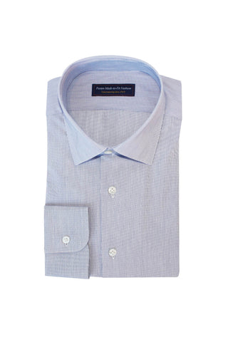 Thomas Mason Bespoke - Poplin Hairline Mid Blue