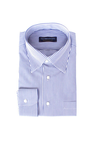Thomas Mason Bespoke - Poplin Bengal Stripe Dark Blue